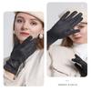 Plush Suede Leather Gloves Thicken Winter Driving Gloves Fashion  Gloves  Women