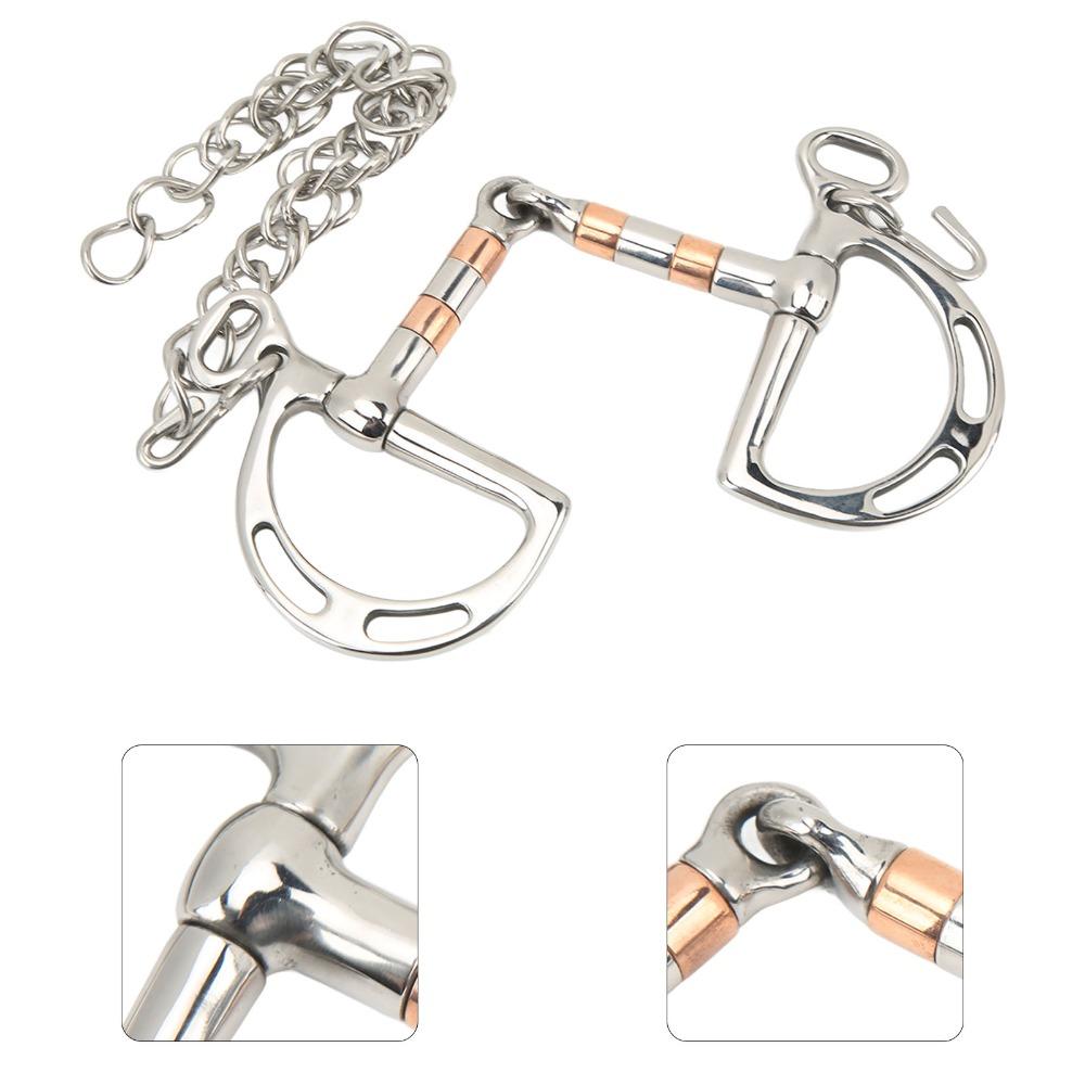 Copper Horse Snaffle Bit Durable Horse Mouth Bit Portable Stainless Steel Horse Bit  Horse Training