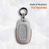 Car Key Case For Hyundai I30 Tucson Kona Encino Solaris Azera Grandeur Ig Accent Santa Fe Palisade Suede Cover Shell Keychain