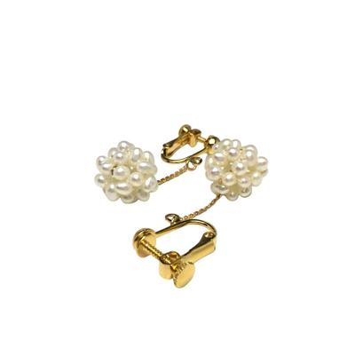 Isowa Pearl Pearl Specialty Store Isowa Freshwater Pearl 69213 (Ise-Shima Pearl) Earrings, Approx. 3mm, White, Brass,