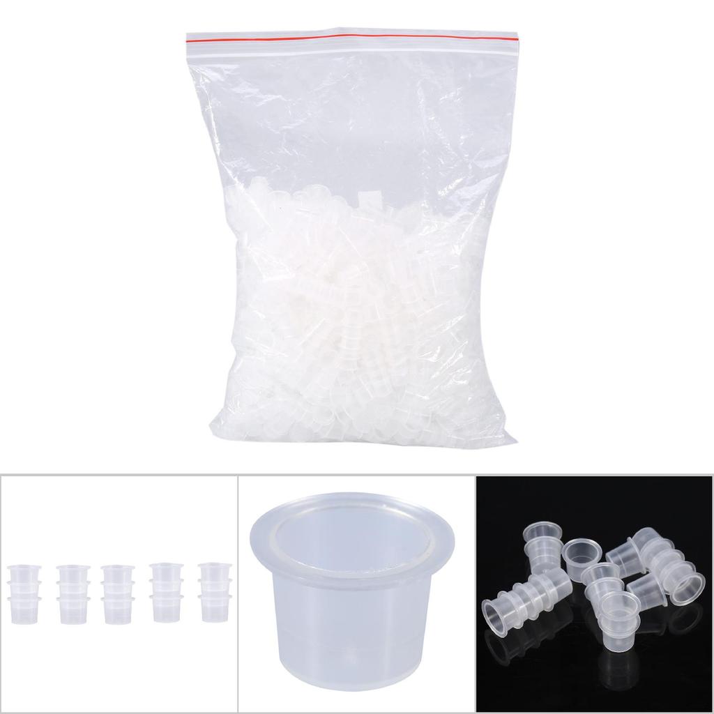 1000Pcs Bag Tattoo Ink Cap Cup Plastic Microblading Pigment Accessories Holder Container 3Sizes