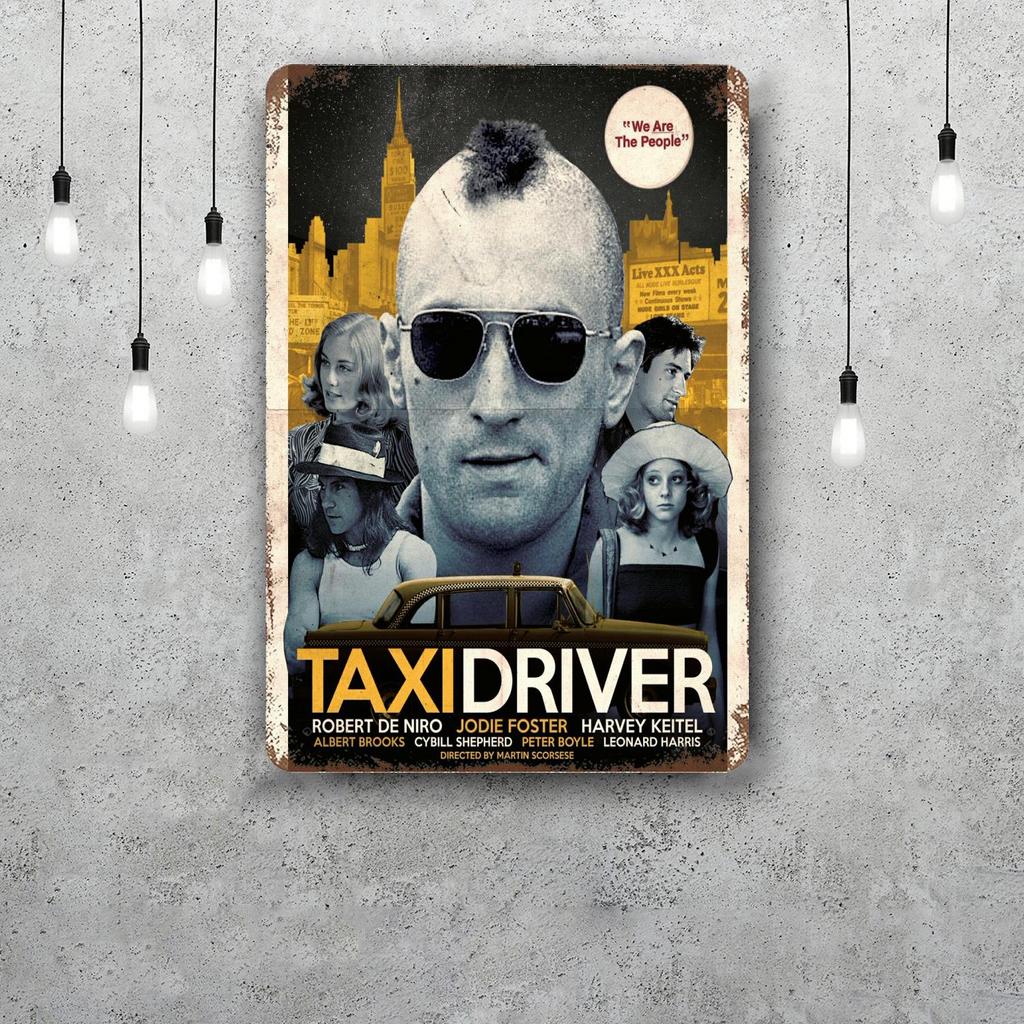 de niro taxi driver movie Retro Vintage Tin Sign Poster Decorative Plaque Metal Plate Wall Decor