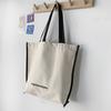 New Canvas Bag Women Shoulder Simple Letter Literary Tote Shopping Book Bag
