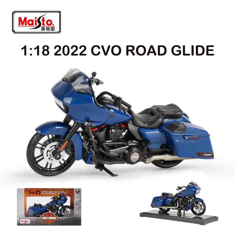 Maisto 1:18 Harley Davidson Cvo Road Glide Simulatie Legering Motorfiets Model Basis