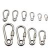 2 Pcs Locking Carabiner Screw Gate Buckle Heavy Duty Carabiner Stainless Steel Screw Lock Carabiner Hooks Durable