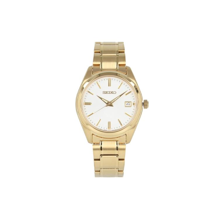 

SEIKO 100m Water Resistant Quartz Movement Stainless Steel Strap Watch Men s Watches White Dial SUR314P White Dial