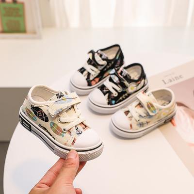 Zapatillas Suela Blanda Niño Zapato de Lona 2024 Otoño Nuevo Estampado Zapato para Caminar Bebé Zapato Casual Niña Zapato Deportivo Niño Zapato Niño Zapato Niña