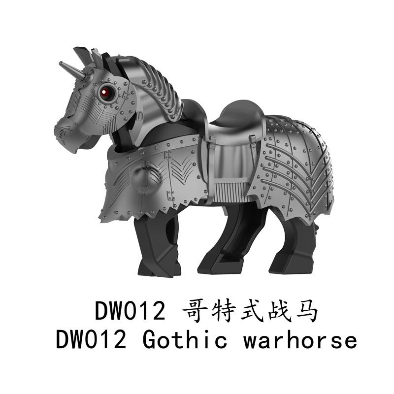 MOC Medieval Wolf Building Blocks Castle Army Knight Soldiers Figures Mount Animal Bricks Toys Gift DF004