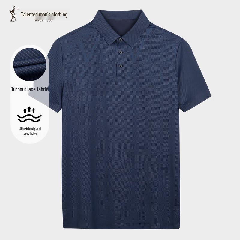 Men s Burnout Striped Quick-Dry Polo Shirt 50