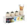 Furinno Helena Kitchen Counter Organizer, Marble White, 58cm, Stackable, Officially Imported from Japan