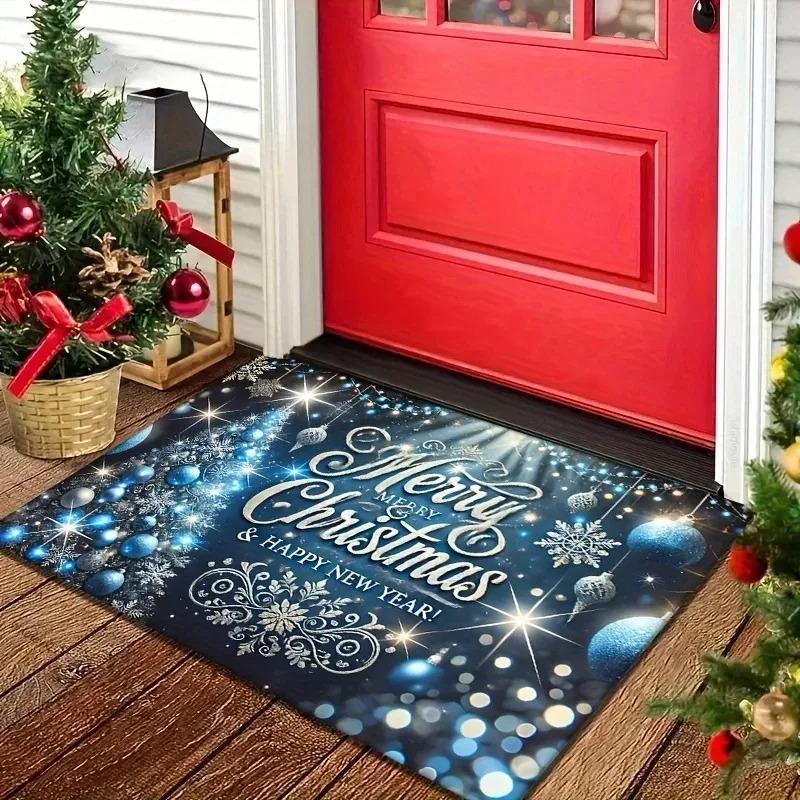 

Merry Chirstmas Theme Anti-slip Doormat for Bathroom Chirstmas Tree Printed Carpets 3 Size Polyester Rug Entrance Mat Decorati 40cmx60cm