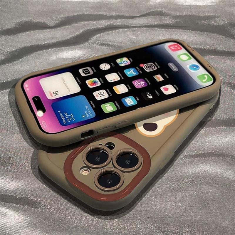 Cartoon Bear Biscuits for Apple 16promax Mobile Phone Case 14 Puff Shell 13Pro/11/12 Cute 15