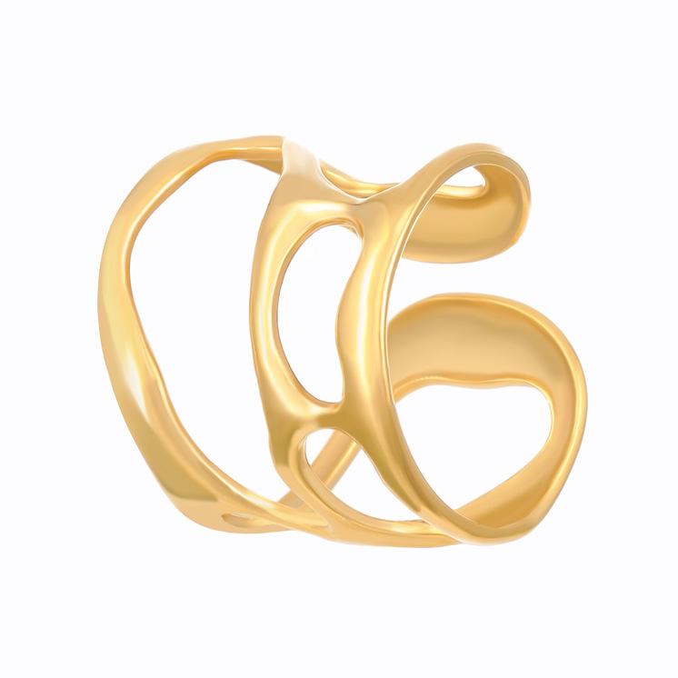 High-End Edelstahl Blumen- & Seestern Offener Ring für Damen