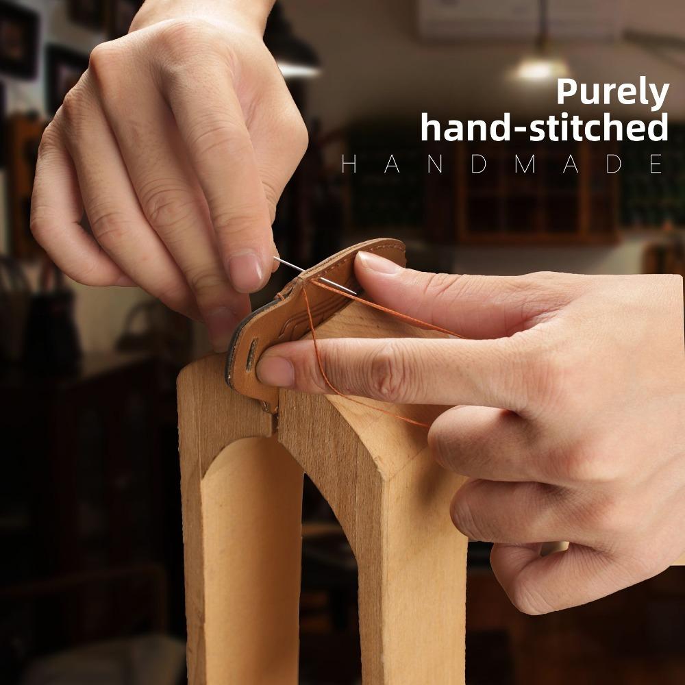 Handmade Leather Vintage Key Cover for VW Touareg with Stitching Custom Key Case