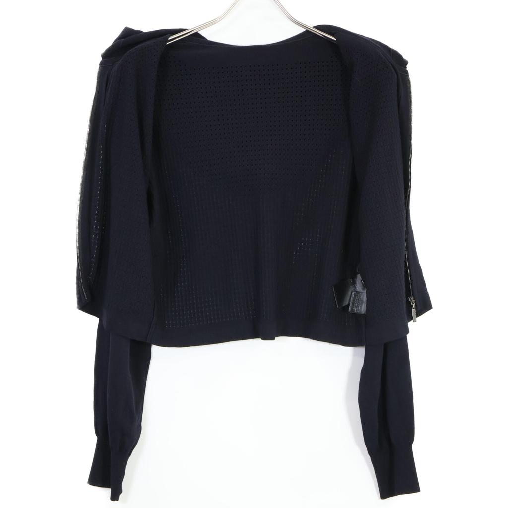 FOXEY 42769 Alessa Cardigan Hooded Knit Tops 38 Midnight blueUsed