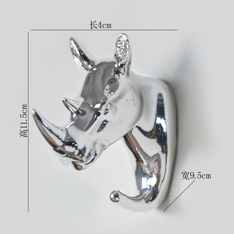 Europe Animal Shaped Hooks Deer Stags Rhino Horse Giraffe Elephant Head Wall Hanger Coat for Hat Hook Rack Holder Decoration