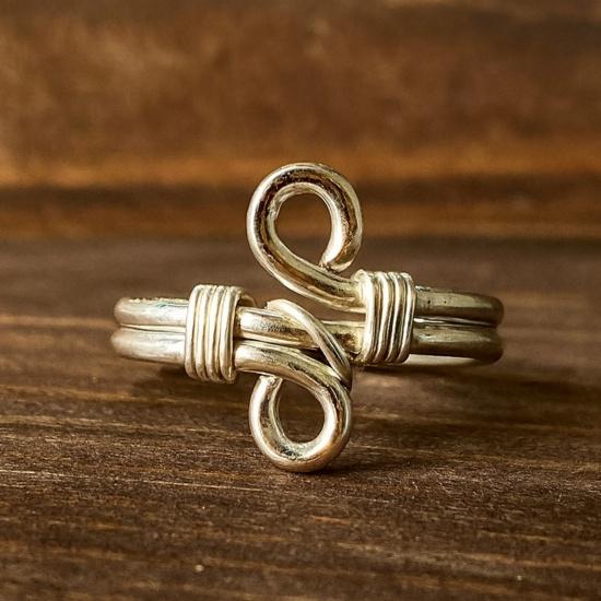 Wire Wrapped Swirl Ring, 925 Solid Sterling Silver, Handmade & Adjustable Artisan Jewelry