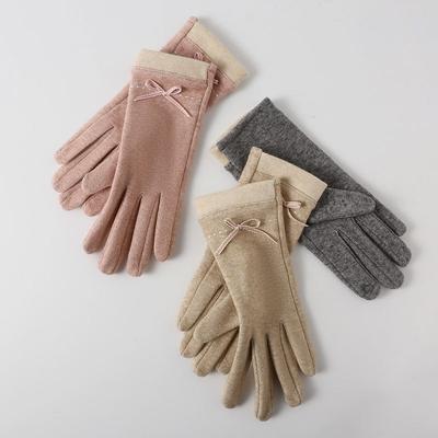 Autumn and Winter Women's Thermal Gloves, Thin Luo Shu Cotton, Going Out To Ride a Bike, Windproof and Cold-proof, Driving Index Finger Embroidery