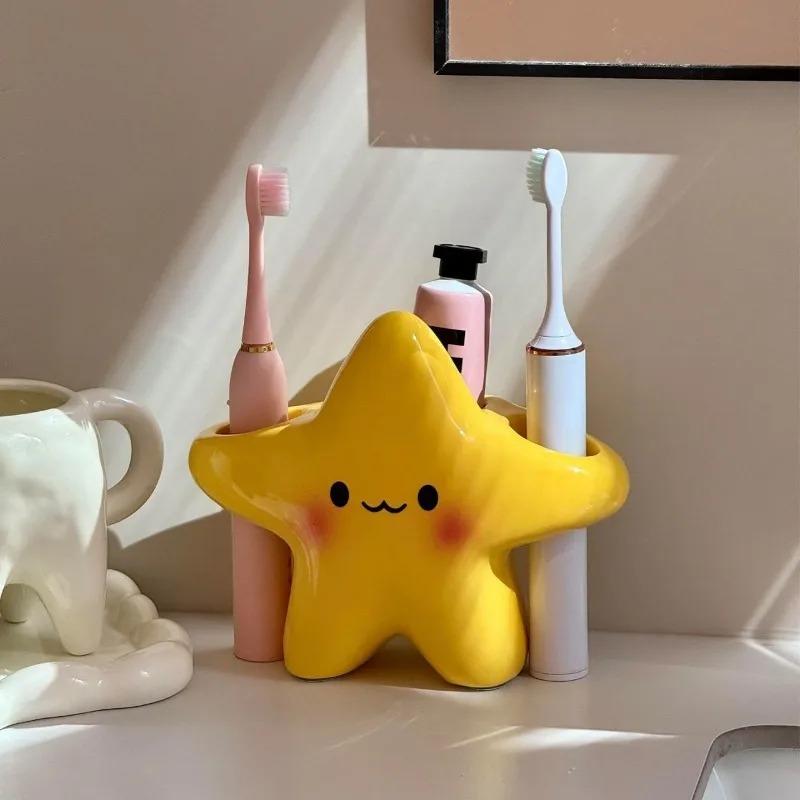 Star Shape Plastic Electric Toothbrush Holder Organizer for Toothbrush and Toothpaste Cute HomeDecor Storage Perfect HolidayGift
