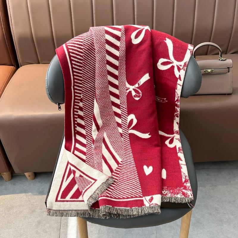 Bow imitation cashmere scarf female winter student warm windproof neck protection cold thickened air conditioner shawl tide