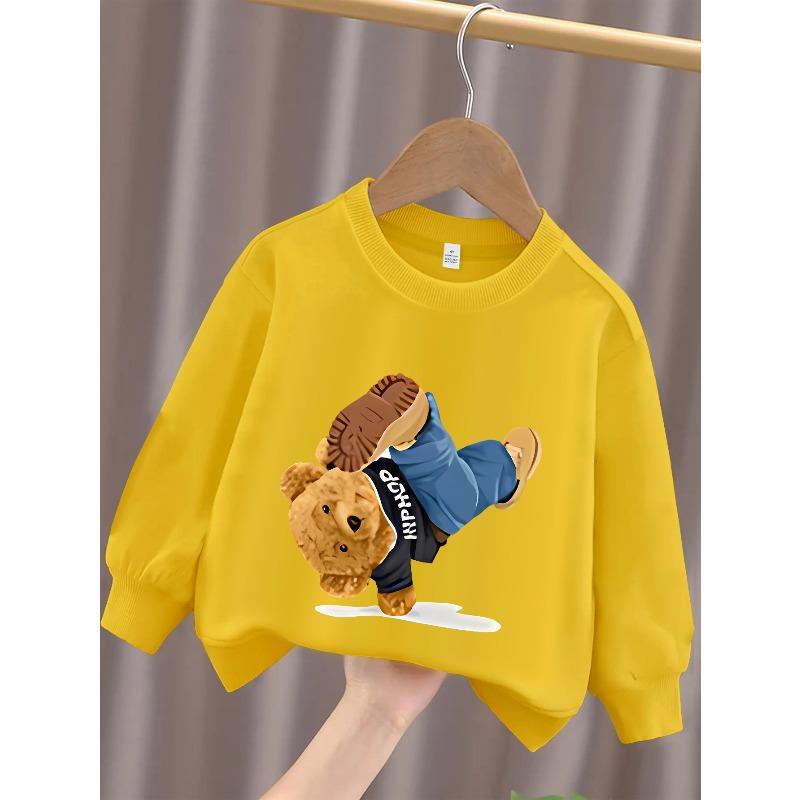 Kids Sweatshirt Cartoon Bear,Lively And Cute,  Round Neck of The Autumn And Winter Sweatshirt