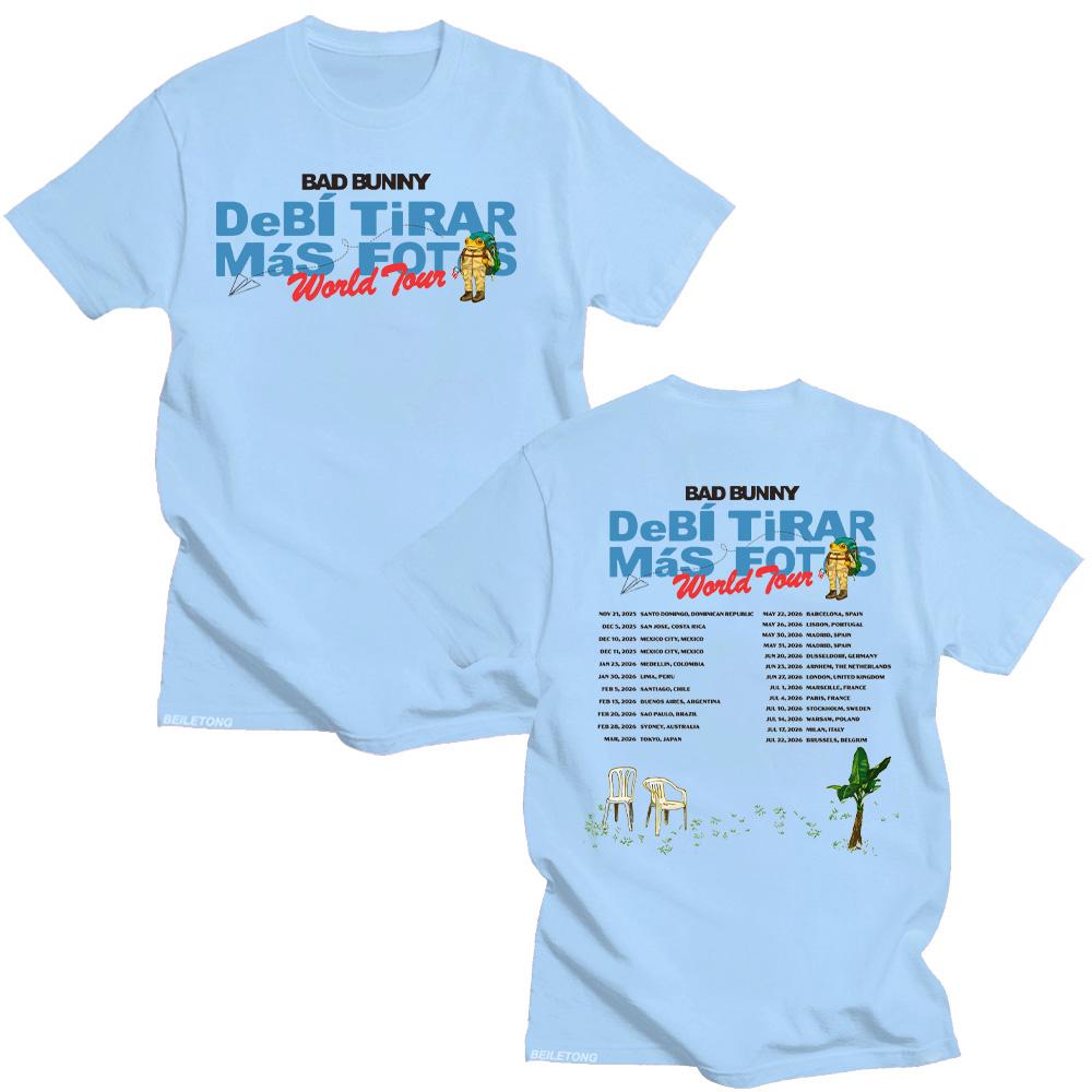 Bad Bunny Musi Robić WIĘCEJ ZDJĘĆ Koszulka z Trasy Koncertowej Bawełniana Koszulka z Krótkim Rękawem Unisex Streetwear Merch Bad Bunny T-shirty Nowe Ubrania
