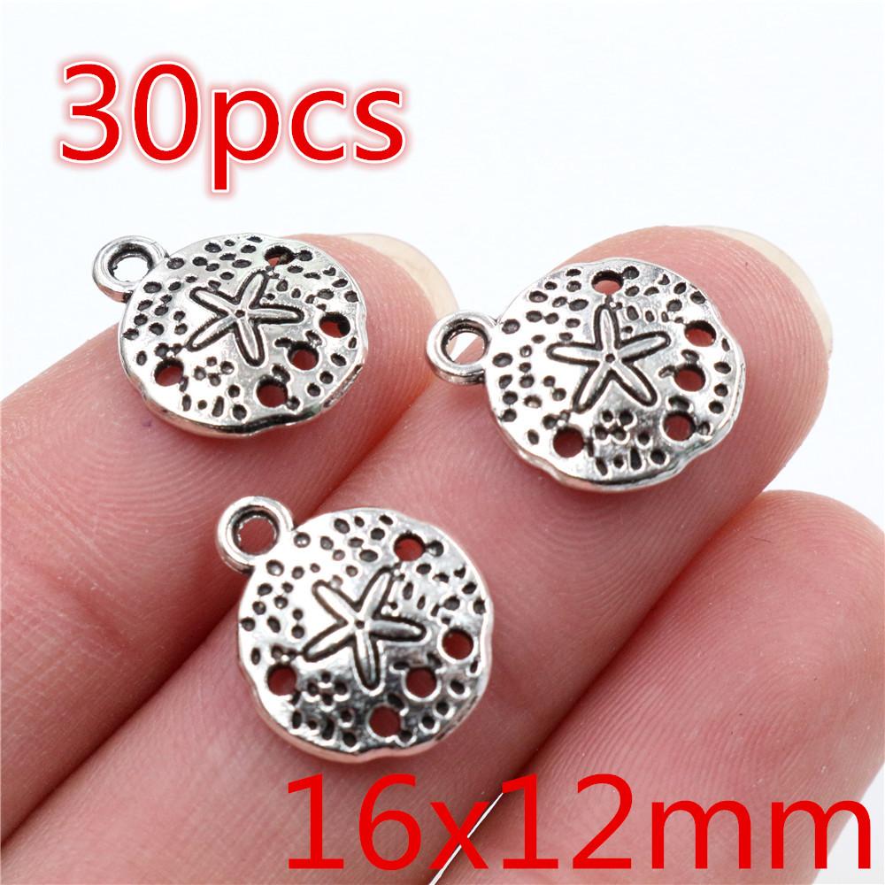 Fashion Antique Silver Plated Five-Pointed Star Heart Cute Handmade Charms Pendant:DIY for bracelet necklace