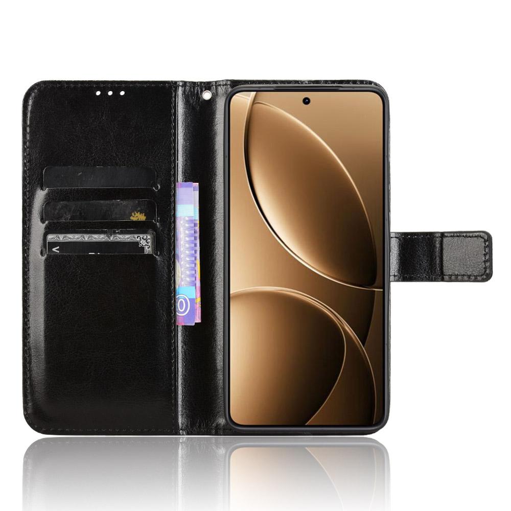 

For Xiaomi Redmi K80 5G/K80 Pro 5G/Poco F7 Pro 5G/Poco F7 Ultra 5G Case Crazy Horse Texture PU Leather Phone Wallet Cover Gold