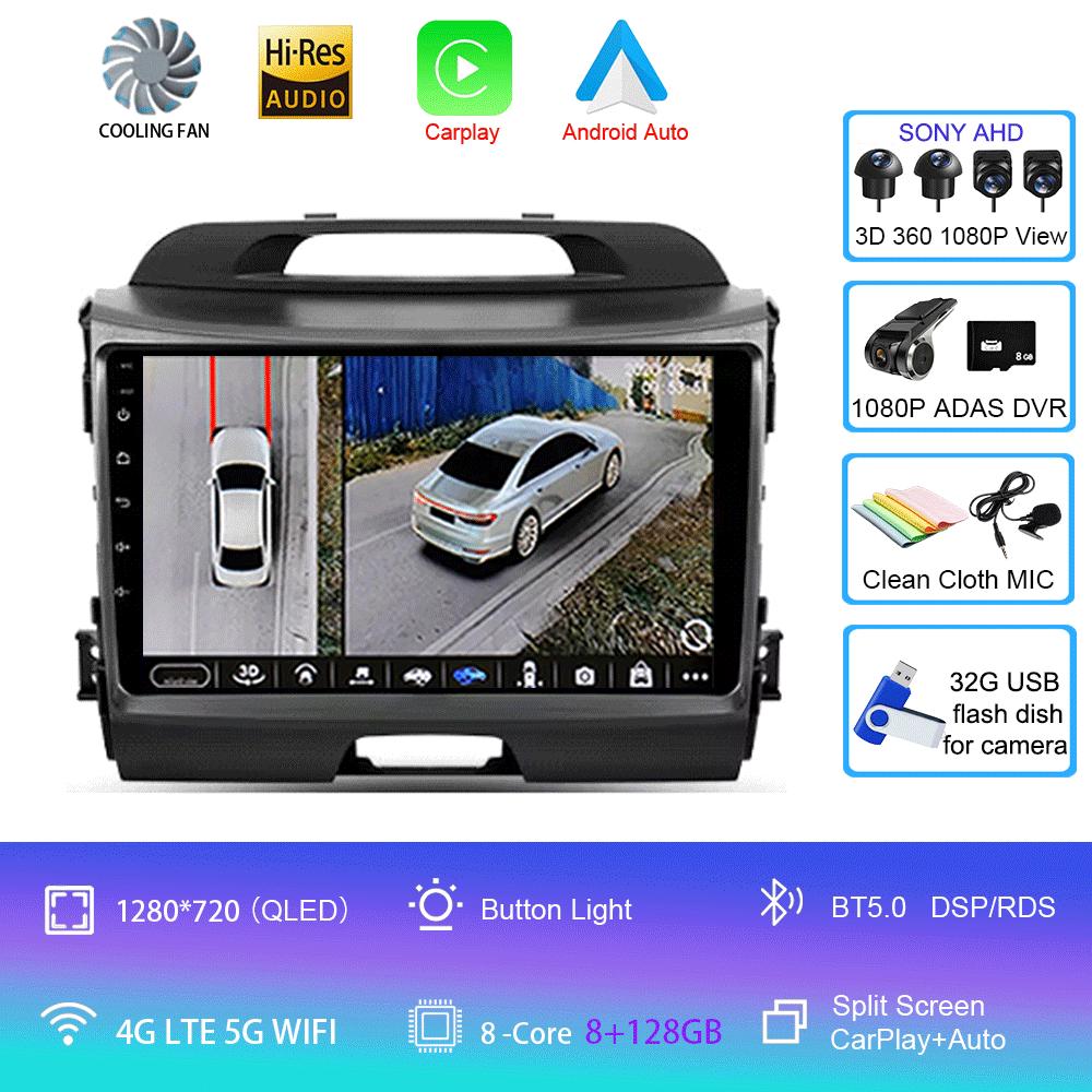 Android 14 Car Radio For Kia Sportage 3 SL 2010 - 2016 Multimedia Video Player Navigation GPS No 2din 2 din dvd