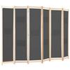 6 Panel Room Divider Gray 240 X 170 X 4 Cm Fabric
