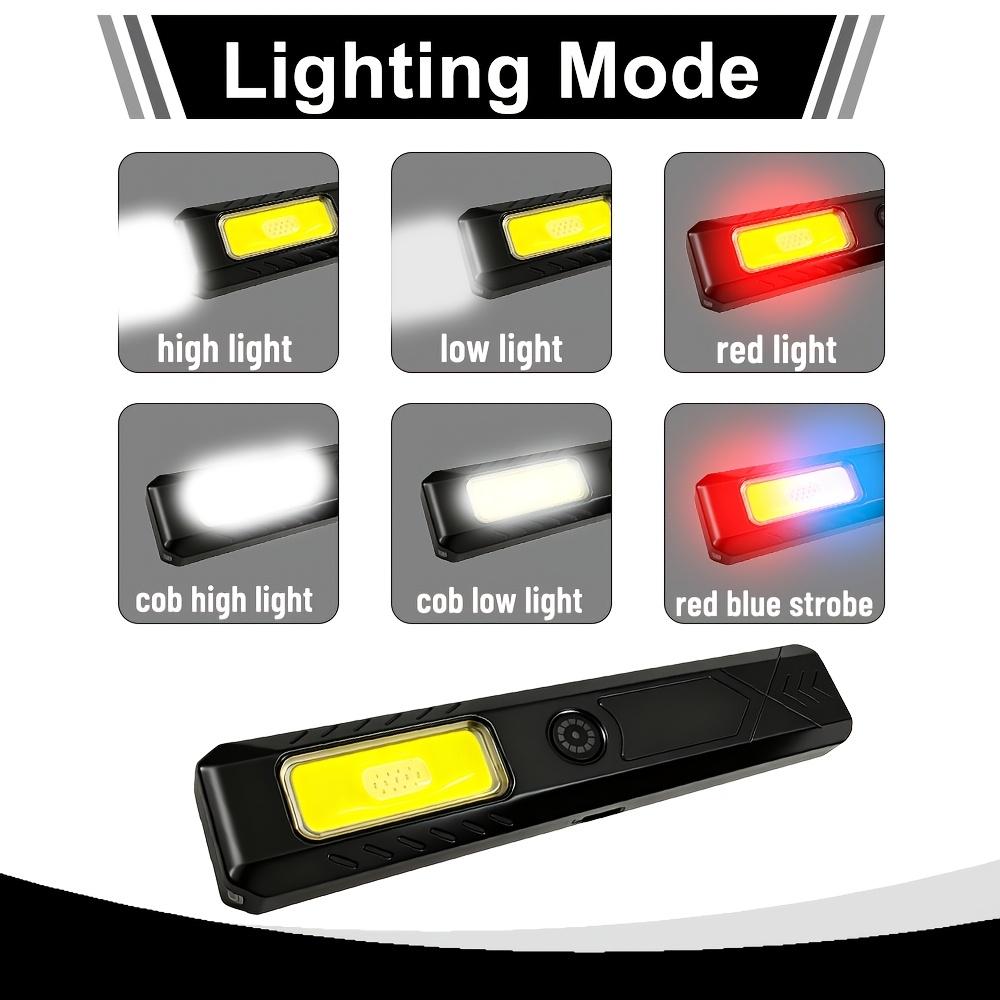 Mini Portable LED Handheld Flashlight USB Rechargeable EDC Flashlight with Emergency Red and Blue Lamp Outdoor Pen Clip Headlamp