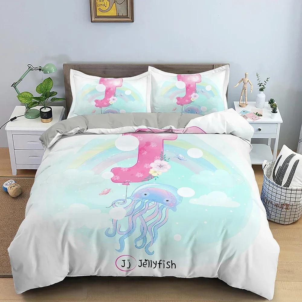Cartoon Pattern Comfortable Duvet Quilt Cover Pillowcase Bedding Set Children Bedroom Decoration Home Textile