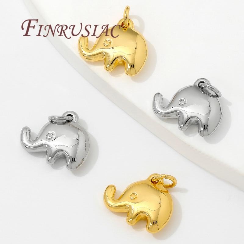 18K Gold Plated Brass Elephant Shape Charms For Earrings Accessories Trendy Charm Pendants For Necklace Making DIY Findings