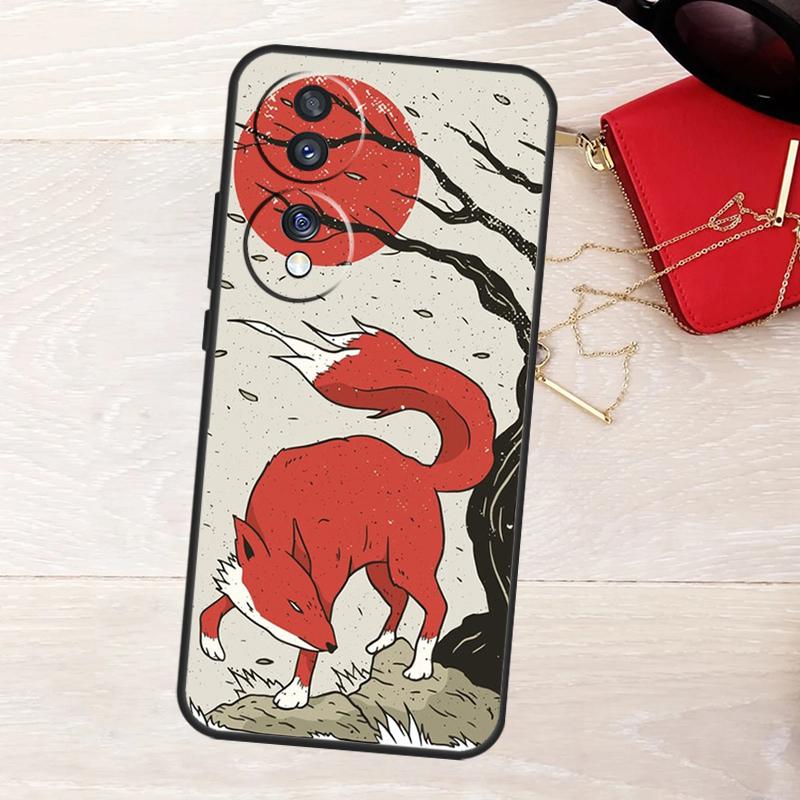 Japanese Style Fox Case For Honor Magic 8 7 5 6 Pro X9a X9b X9c X9d X8c X8b Win RT 50 70 90 200 400 Lite Cover