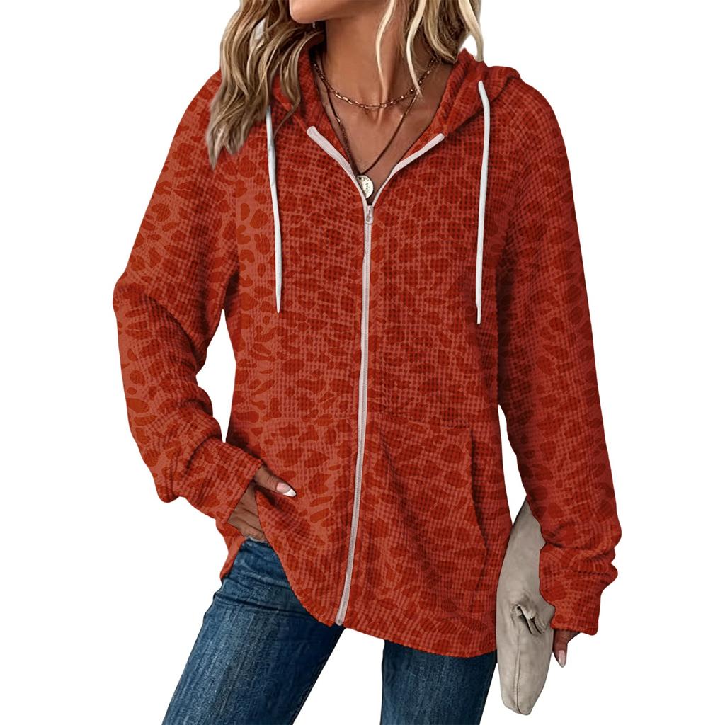 Damen Pullover mit Leopardenmuster, langärmlig, für den Herbst, Freizeitkleidung
