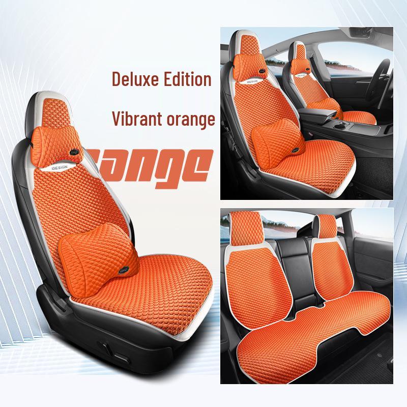 Universal Four-Season Car Seat Cushion: New Energy One-Piece Saddle Cover with Half-Wrap Design