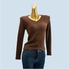 Imitation Mink Wool V Neck Minimalist Long Sleeve Thin Bottoming Shirt Female Soft Glutinous Comfortable High Elastic Silm Thermal Head Cover Tops