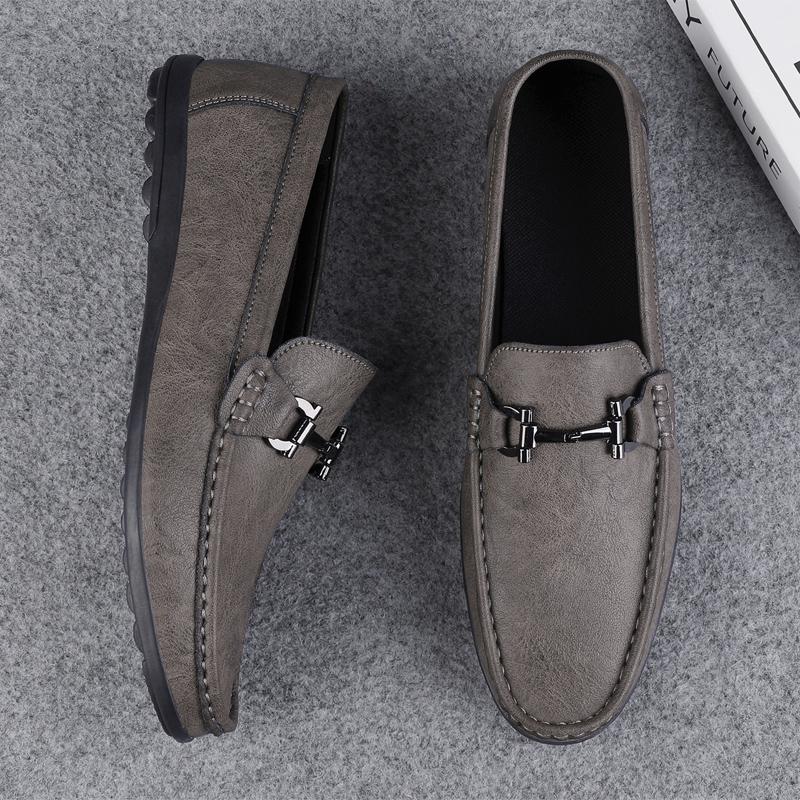 British Style Men's Metal Buckle Loafers Soft Soles Comfortable Business Casual Shoes Versatile Oxford Spring Luxurious Moccasin
