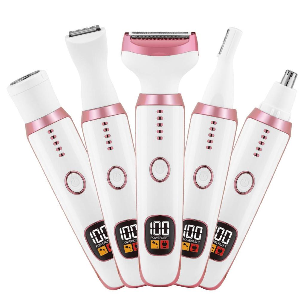 4-in-1 Women's Electric Shaver with USB Charging - Eyebrow Trimmer, Hair Removal for Sideburns, Underarms, Legs, and Bikini Area