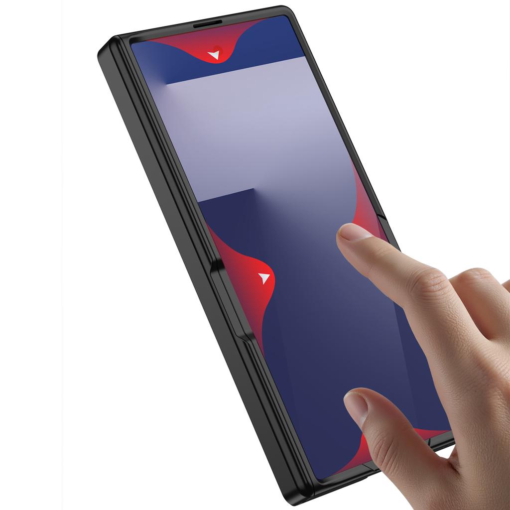 Magnetic Hinge Protective Case For Samsung Galaxy Z Fold 7 6 5 With Screen Glass Film Anti-fall Matte Stand Z Fold7 Fold6 Cover