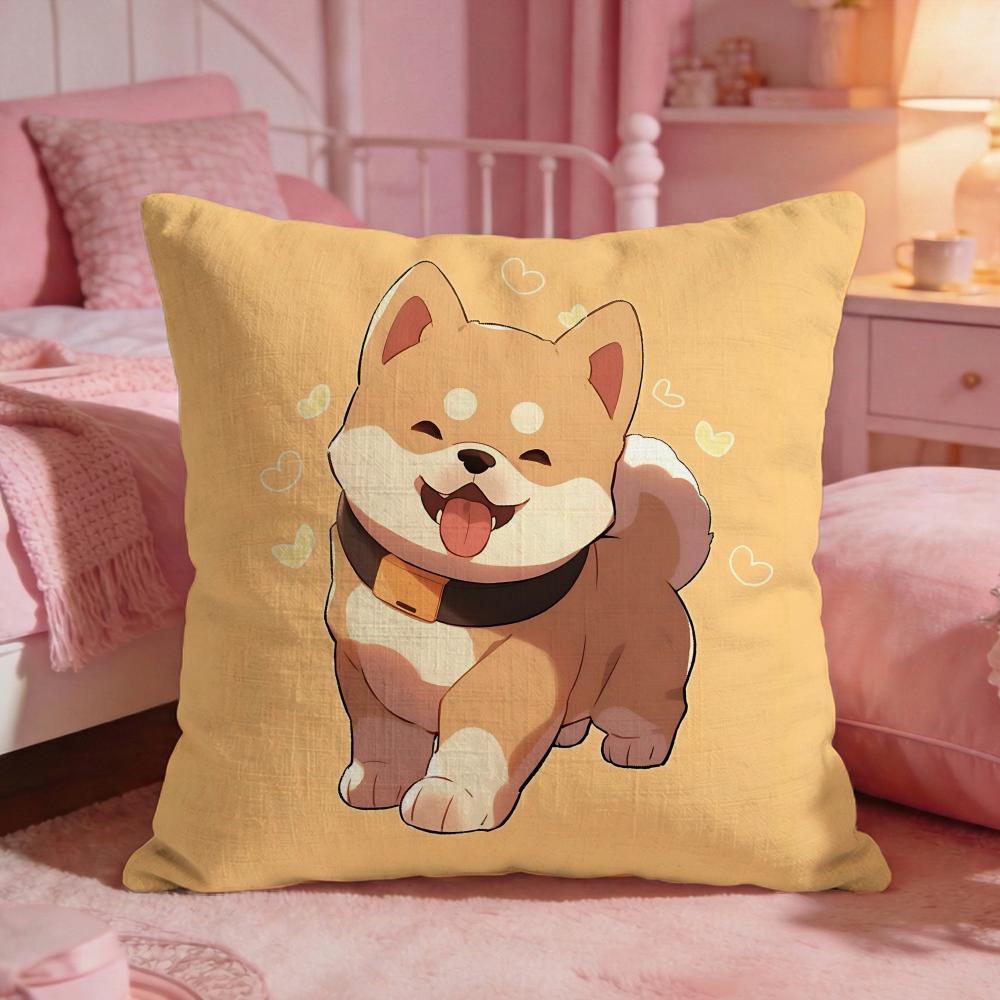AnimalAdorable Shiba inuS Cushion Cover Premium Comfort Reversible Pillow Cove Two In One Design for Any Room  Car Interior