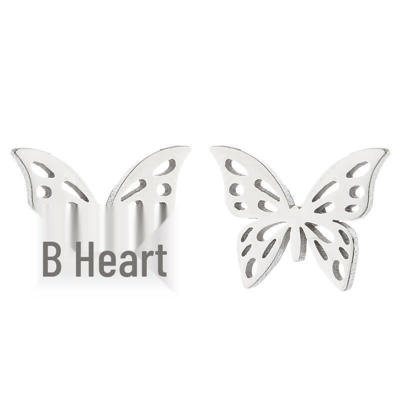 Butterfly Korean Temperament Stainless Steel Earrings - Versatile and Stylish Small Earrings for Women.