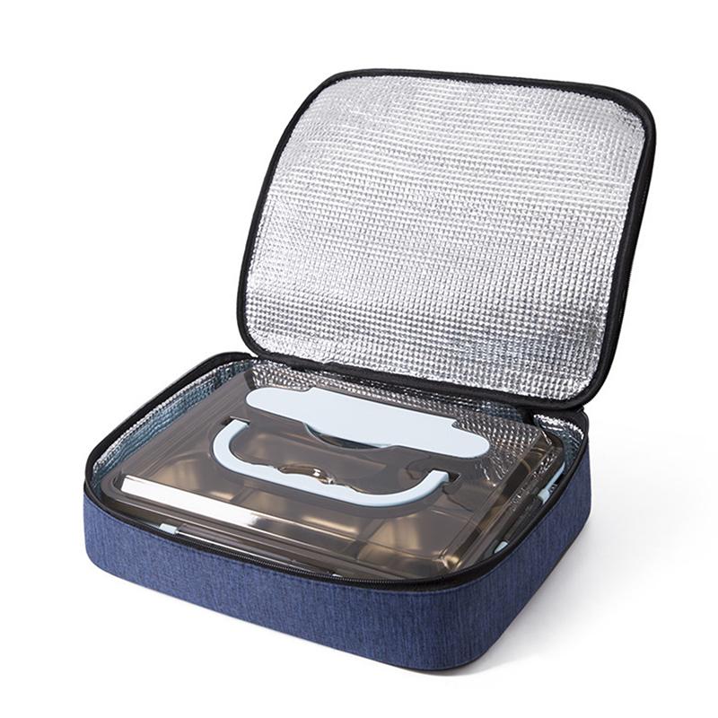 Portable Insulated Lunch Box Bag Large Capacity Flat Tote Bag Food Delivery Cooler Bag For Working Hiking