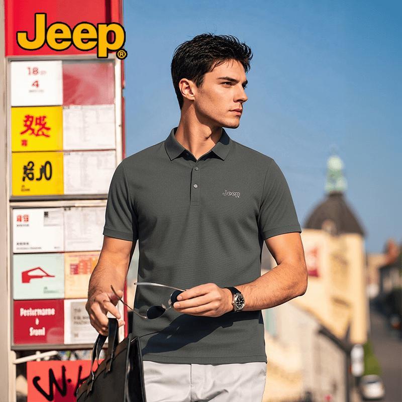 JEEP Men s Wrinkle-Resistant Quick-Dry Ice Silk Polo Shirt 8