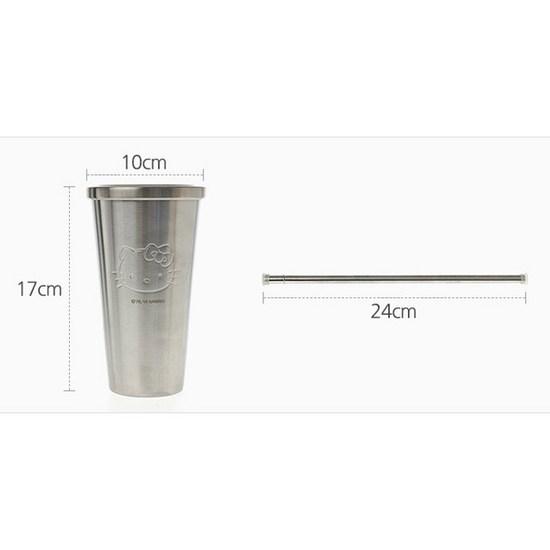 Hello Kitty Stainless Steel Straw Double Tumbler WB-269, a Popular Character In Korea