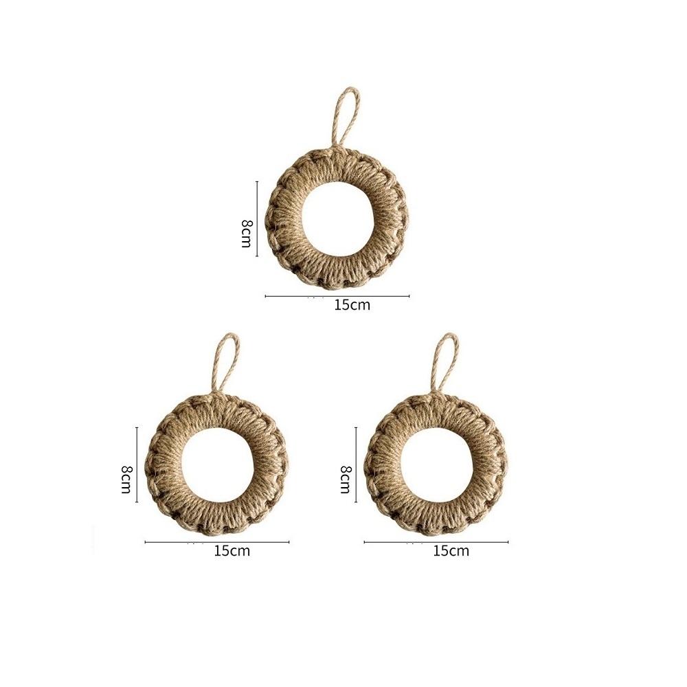 2Pcs Rustic Jute Woven Trivets Boho Hot Pads Thick Heat Resistant Round Rope Pot Holder for Cast Iron Skillet Table Decor