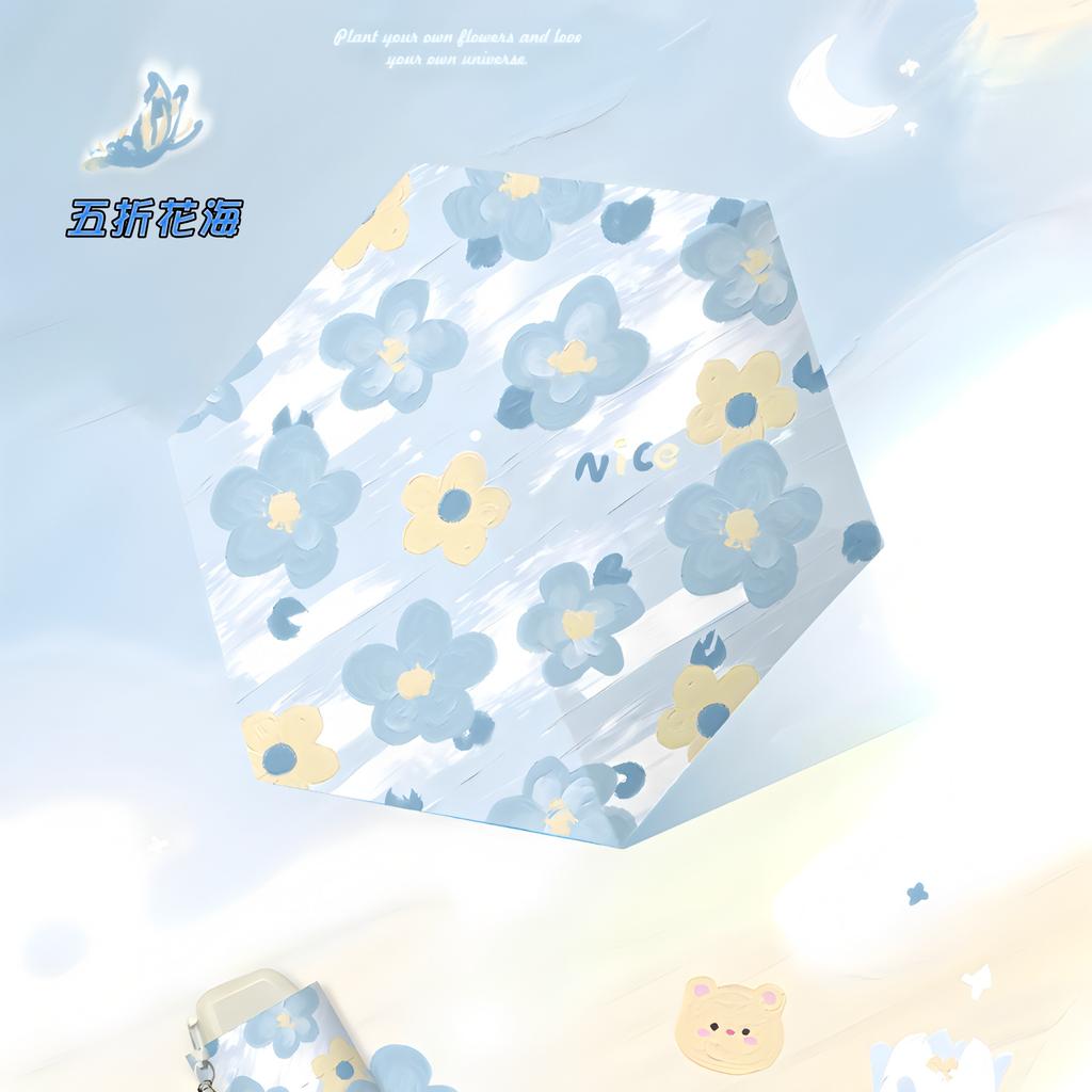 Cartoon 50% Off Card Umbrella Vinyl Weather and Rain Sunscreen Parasol Small Portable Women's Sun Umbrella Umbrella