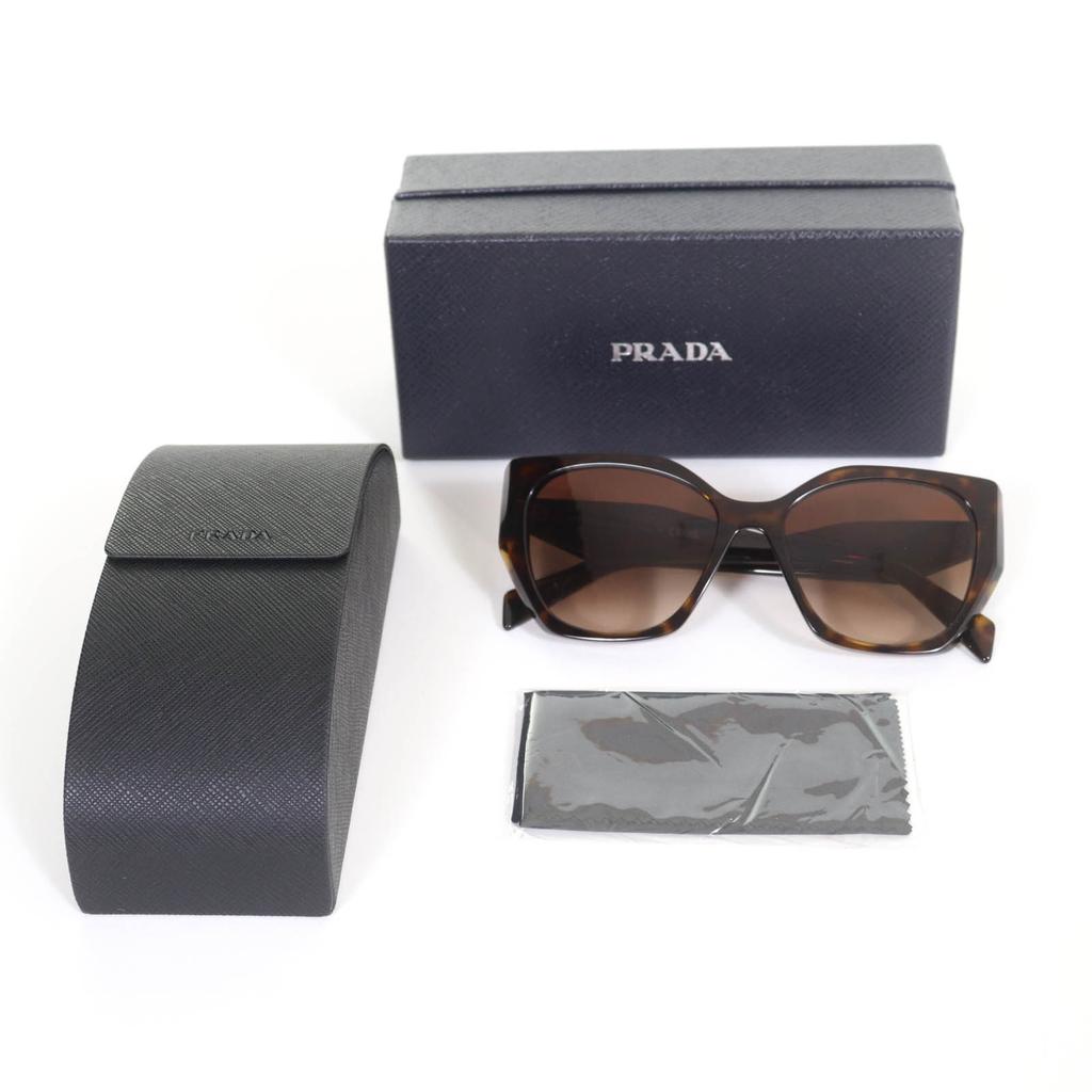 Excellent PRADA Sunglasses Tortoiseshell Pattern with Logo Brown Women SPR19Z Used