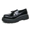 New Platform Shoes Loafers Shoes Men Thick-soled Wedding Shoes Black Formal Business Shoes Slip-on Leather Increase Casual Shoes