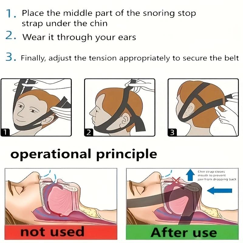 Adjustable Anti Snore Belt for Snoring Relief Breathable Chin Strap Night Sleeping Aid Jaw Support Men Women Snoring Protection